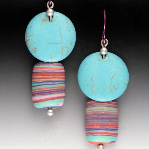 MB-E387A Earrings Earth Colors Rainbow at Hunter Wolff Gallery